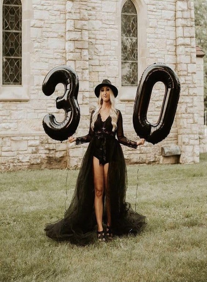 IWERP 10 Balloon Number, Black Number 10th Birthday Balloons 40 Inch, 10 Years Old Black Birthday Decorations for Boys Girls, 10th Anniversary Decorations - Image 4